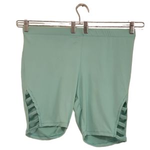 Green Rouge Collection Women's Open Side Detail Biker Shorts